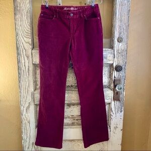Eddie Bauer Burgundy “Slightly Curvy” Bootcut Corduroys